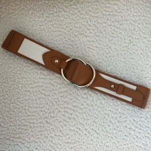 Whbm linen stretch belt
